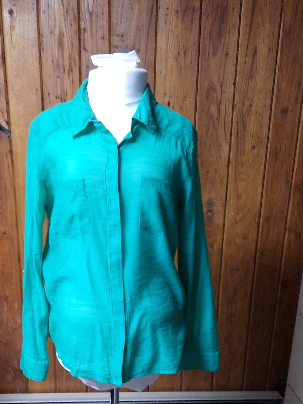 Green Woven Button Up Shirt